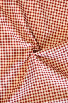 Katoen Canvas - Checkerd Red/White