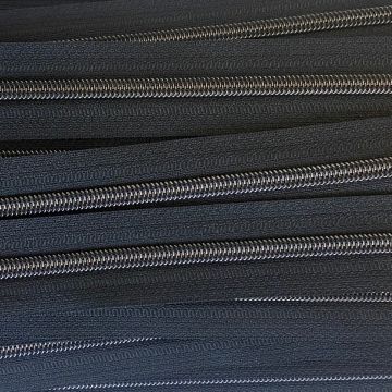 Metallic-Reißverschluss auf Rolle-Dark Silver 6mm