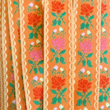 Sierband Geweven - Flowers Orange