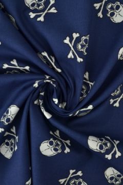 Baumwolle - Skulls Navy