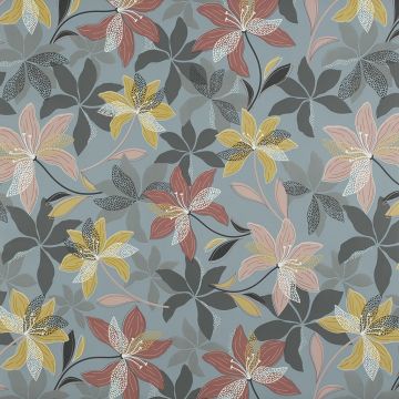 Tafelzeil - Vintage Lily on Grey