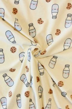Fleece Print - Milk and Cookies on Creme