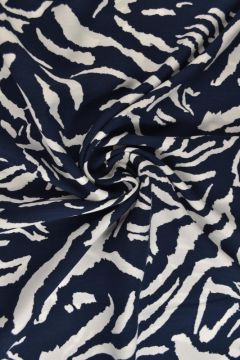 Viskose - Zebra on Navy