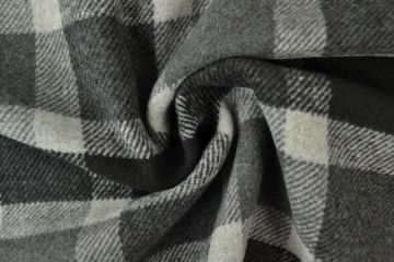 Wolle - Tartan - Schwarz / Grau 