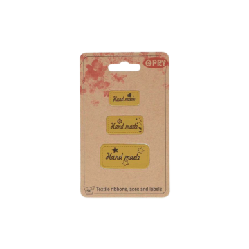Opry Lederimitat Labels - Handmade - Ochre