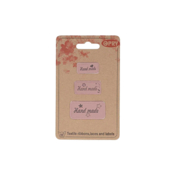 Opry Lederimitat Labels - Handmade - Old Pink