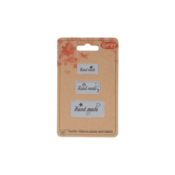 Opry Lederimitat Labels - Handmade - Light Grey