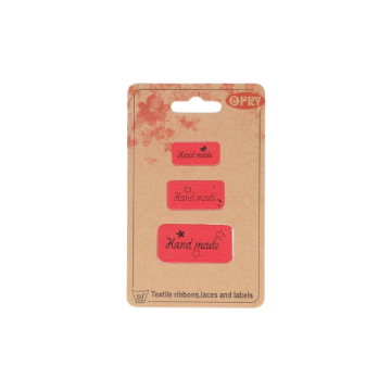 Opry Lederimitat-Labels handmade - Red