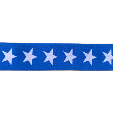 Gummi Print - 40mm - Stars - Blue/White