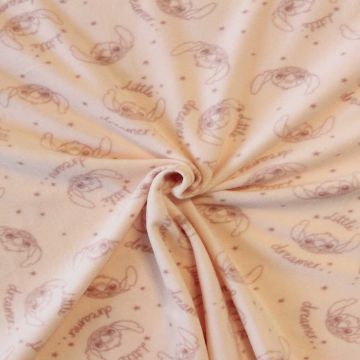 Fleece Print - Little Dreamer Animal on Light Salmon