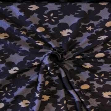 Fleece Print - Purple Big Flowers on Light Purple