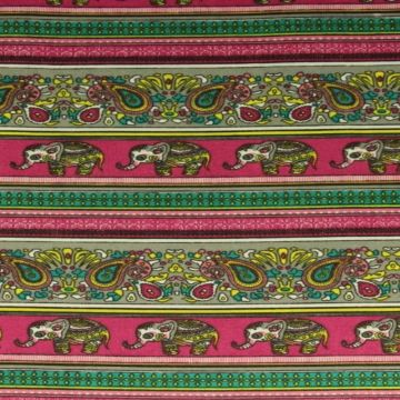 Indian Elephant and Paisley on Cassis