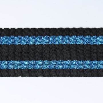 Blue Lurex Stripes