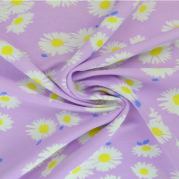 Lycra - Flowers and Leaves on Bright Fuchsia