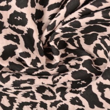Musselin - Black Leopard on Old Pink