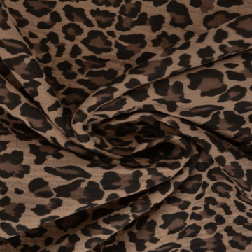 Musselin - Animal Print on Taupe