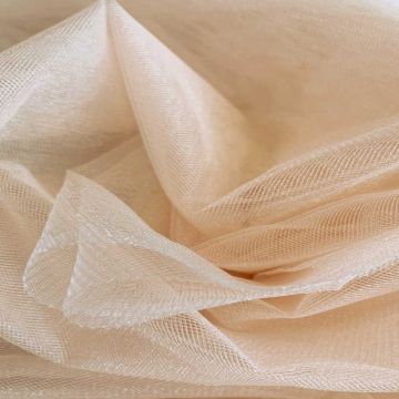 Brandvertragende Tule - 300cm - Soft Peach Shimmer