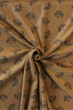 Fleece Print - Lion Head on Dark Ocher