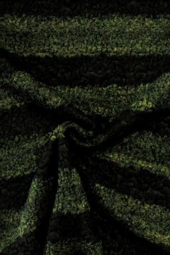 Teddy Plüschstoffe - Dark Green/Black Stripes
