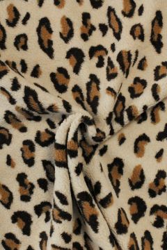 Teddy Plüschstoffe - Brown/Beige Animal Spots on Creme