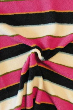 Teddy Plüschstoffe - Pink/White/Blue Stripes