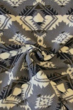 Teddy Plüschstoffe - Grey/Blue/White Aztec