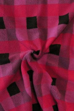 Teddy Plüschstoffe - Pink/Red/Black Big Squares