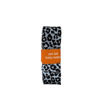 Schrägband - Leopard Light Blue - 2m
