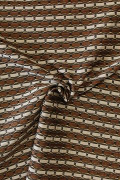 jacquard gobelin - Brown/Beige Stripes on Black