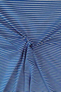 Cotton Jersey Brushed Stripes - Blue/White