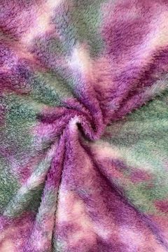 Fluffy Fur Tie Dye - Grey/Pink