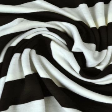 Viskose Jersey - Stripes Big Black/ White