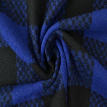 Wolle - Vichy Karo - Blau / Schwarz
