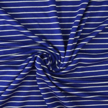 Viskose Jersey - Stripes Small Blue/ White
