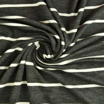 Viskose Jersey - Stripes White/ Grey