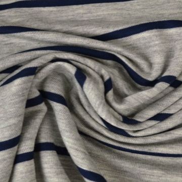 Viskose Jersey - Stripes Light Grey/ Navy