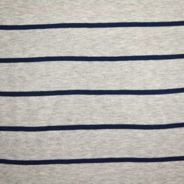 Viskose Jersey - Stripes Light Grey/ Navy