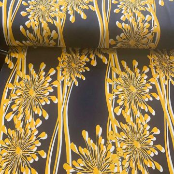 Viskose - Wiggle Flowers Navy/Yellow