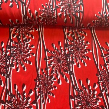 Viskose - Wiggle Flowers Red/Black