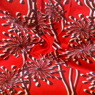 Viskose - Wiggle Flowers Red/Black