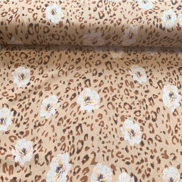 Viskose - Panther and Flowers Beige