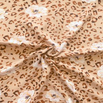 Viskose - Panther and Flowers Beige