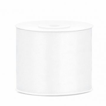 Budget Satinband - Pro Rolle - 50mm - Weiß