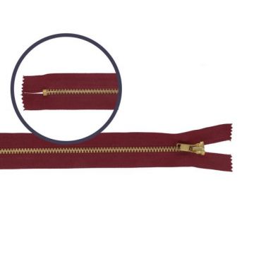 Reißverschluss Hose Gold - 021 Bordeaux - 12 cm 