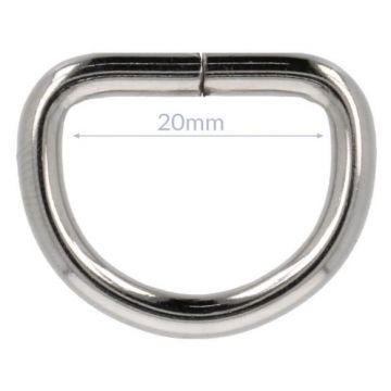 Opry D-Ringe - Nikkel - 20mm