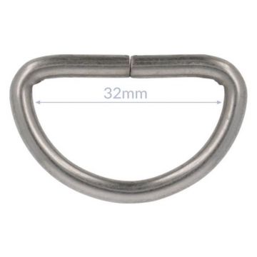 Opry D-ringe - Mat Silver - 32mm