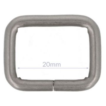 Opry Vierkantring - Mat Silver - 20mm