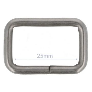Opry Vierkantring - Mat Silver - 25mm