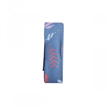 Schrägbänder - 2m - Flowers and Leaves on Steelblue
