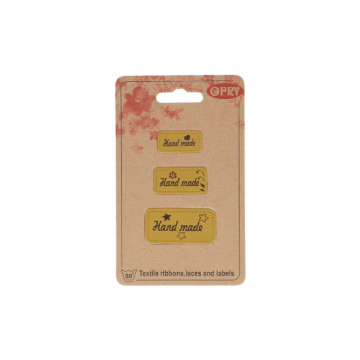 Opry Lederimitat Labels - Handmade - Ochre